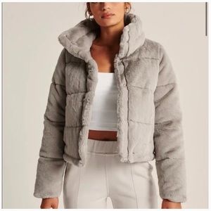 Abercrombie & Fitch Faux Mink Mini Puffer
